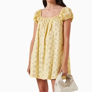 Doen Julie Mini Dress in Sunshine Yellow Bouton De Rose